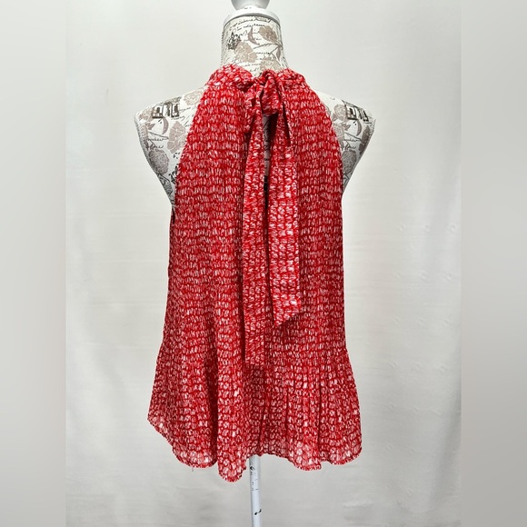 Cherry red and white MAX STUDIO halter top, size L. - Picture 6 of 14